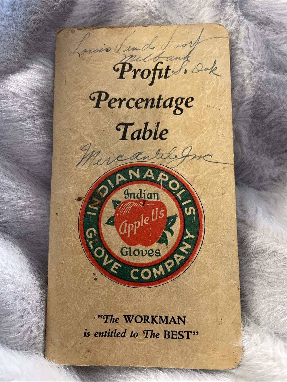 Indianapolis Glove Co Profit Percentage Table Book Original Vtg 1930 Advertising